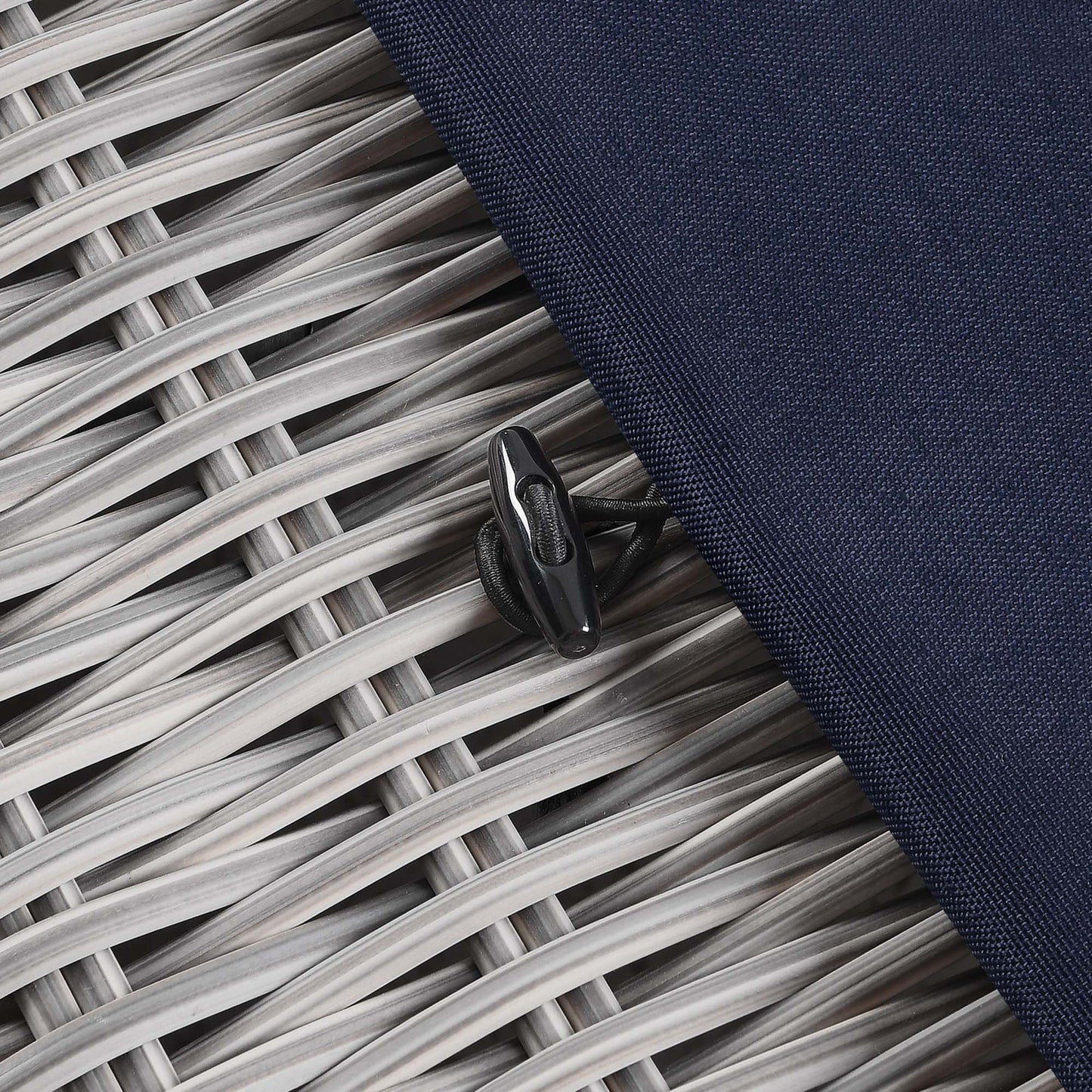 Modway Outlet Conway Outdoor Patio Wicker Rattan Ottoman by Modway  Outdoor Furniture Furniture Light Gray Navy - EEI-4839-LGR-NAV