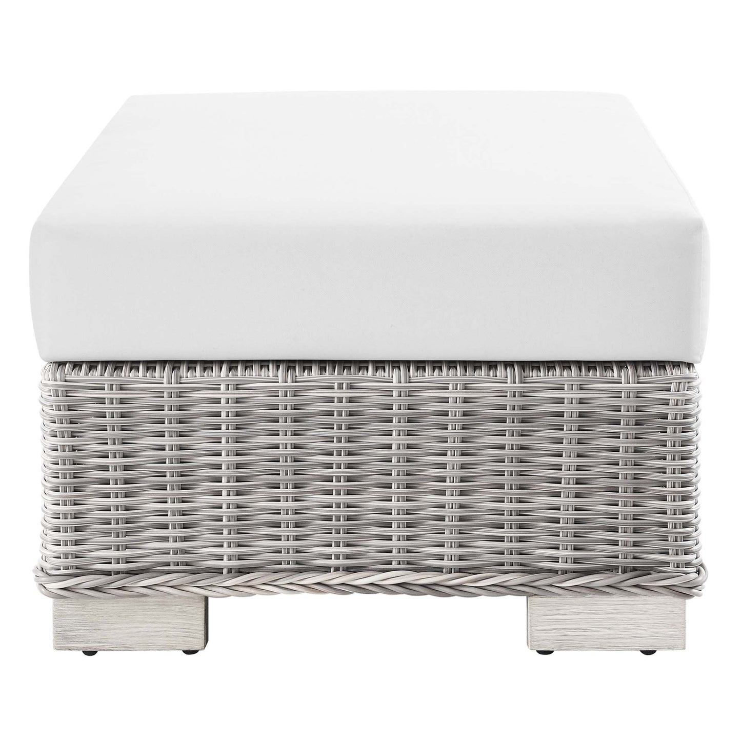 Modway - Conway Outdoor Patio Wicker Rattan Ottoman by Modway  Outdoor Furniture Sofa Sectionals White - EEI-4839-LGR-WHI
