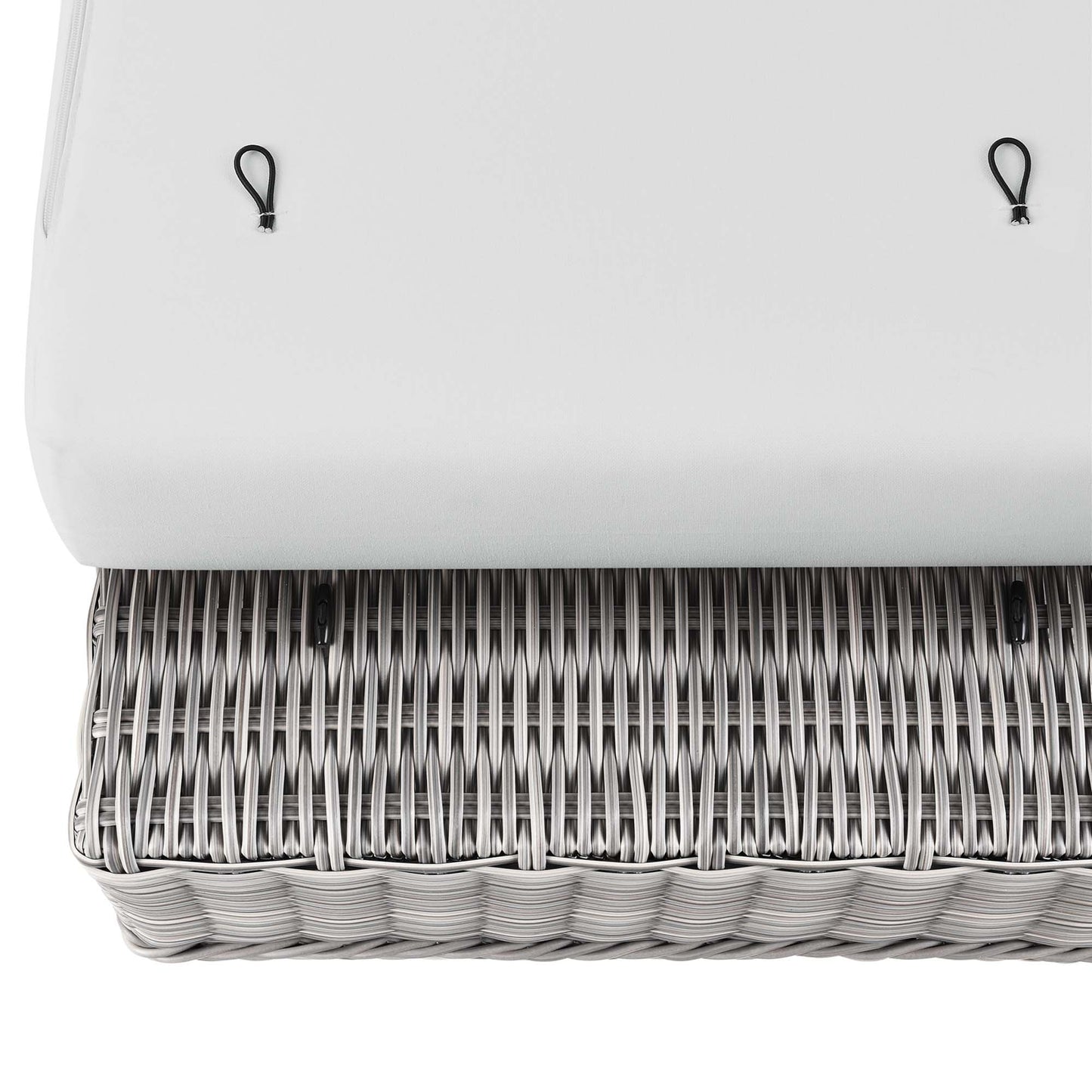 Modway - Conway Outdoor Patio Wicker Rattan Ottoman by Modway  Outdoor Furniture Sofa Sectionals White - EEI-4839-LGR-WHI