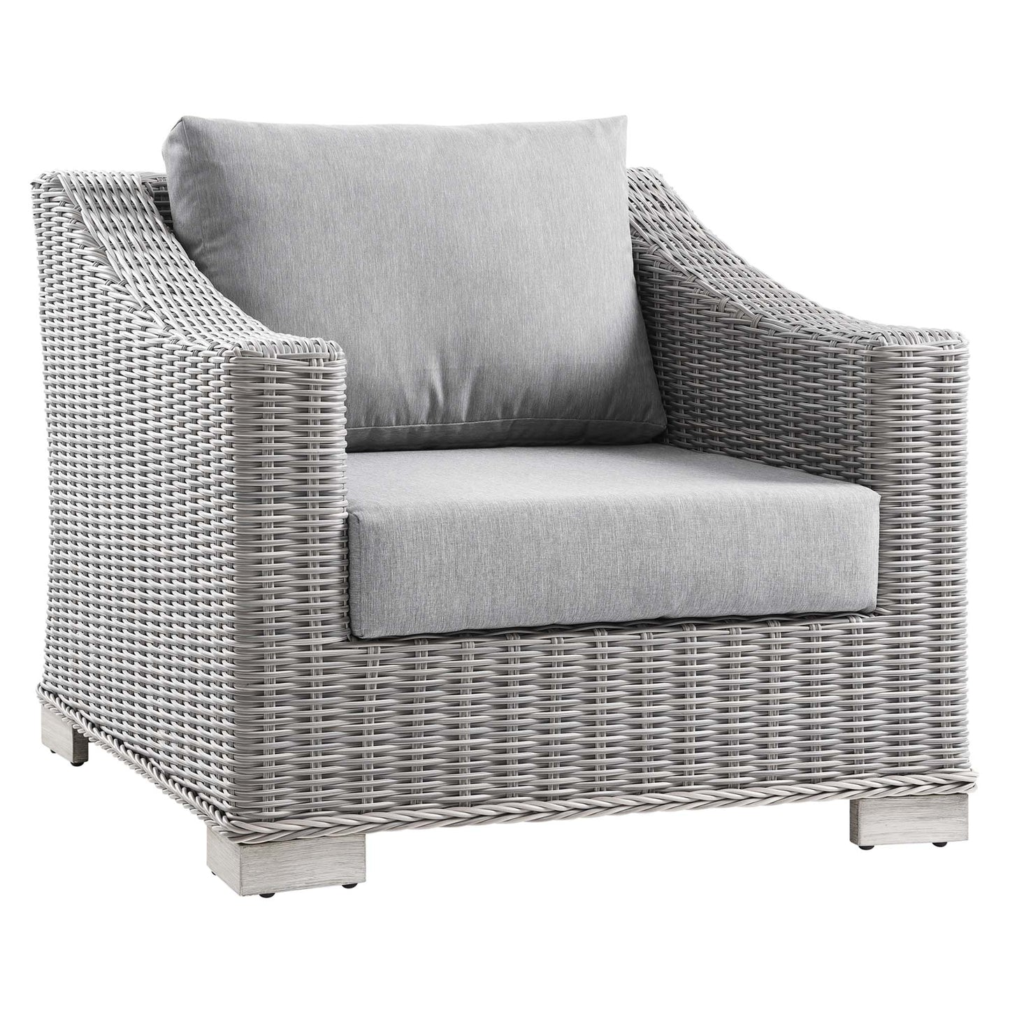 Modway - Conway Outdoor Patio Wicker Rattan Armchair by Modway  Outdoor Furniture Sofa Sectionals Gray - EEI-4840-LGR-GRY