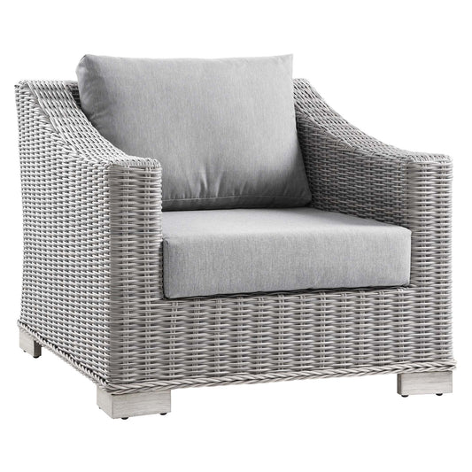 Modway - Conway Outdoor Patio Wicker Rattan Armchair by Modway  Outdoor Furniture Sofa Sectionals Gray - EEI-4840-LGR-GRY