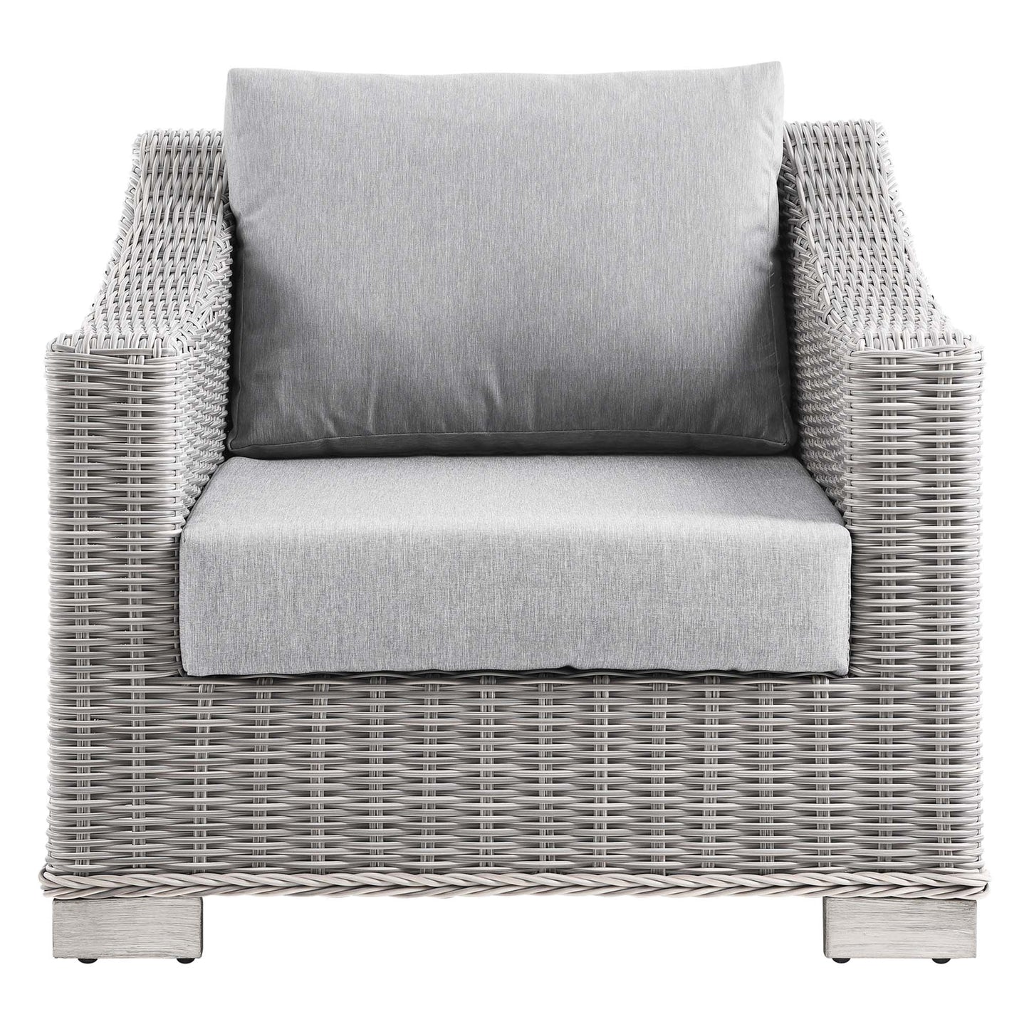 Modway - Conway Outdoor Patio Wicker Rattan Armchair by Modway  Outdoor Furniture Sofa Sectionals Gray - EEI-4840-LGR-GRY
