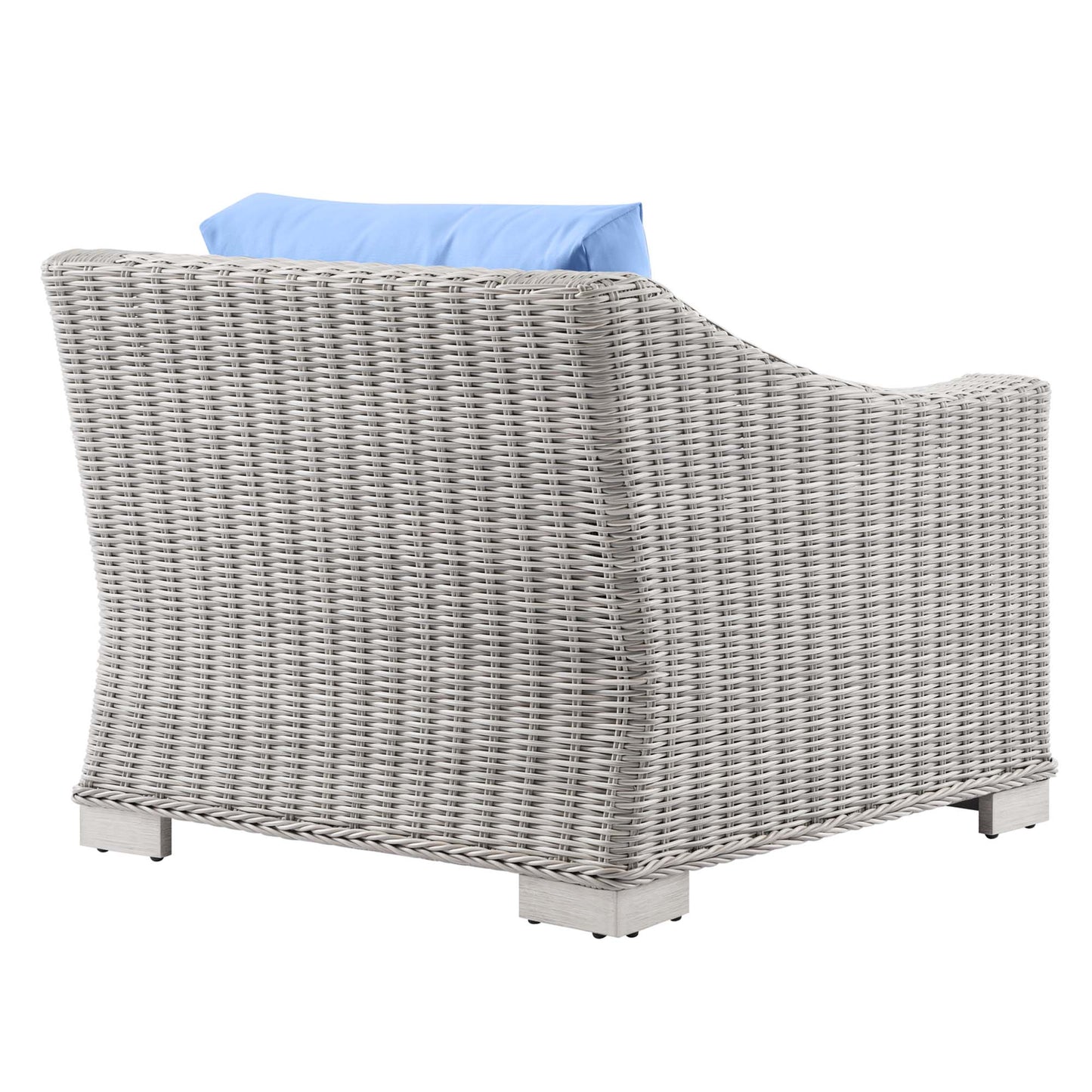 Modway Outlet Conway Outdoor Patio Wicker Rattan Armchair by Modway  Outdoor Furniture Furniture Light Gray Light Blue - EEI-4840-LGR-LBU