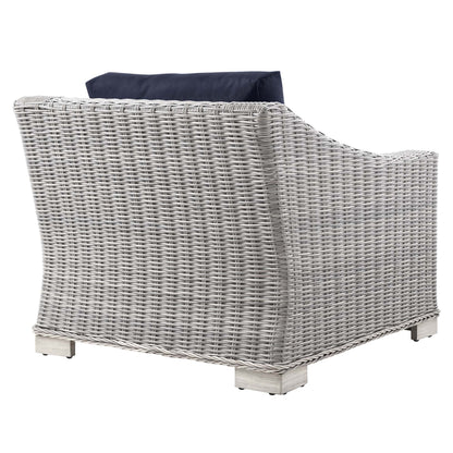 Modway - Conway Outdoor Patio Wicker Rattan Armchair by Modway  Outdoor Furniture Sofa Sectionals Blue - EEI-4840-LGR-NAV