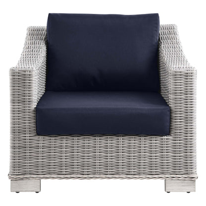 Modway - Conway Outdoor Patio Wicker Rattan Armchair by Modway  Outdoor Furniture Sofa Sectionals Blue - EEI-4840-LGR-NAV