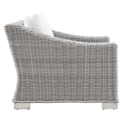 Modway Outlet Conway Outdoor Patio Wicker Rattan Armchair by Modway  Outdoor Furniture Furniture Light Gray White - EEI-4840-LGR-WHI