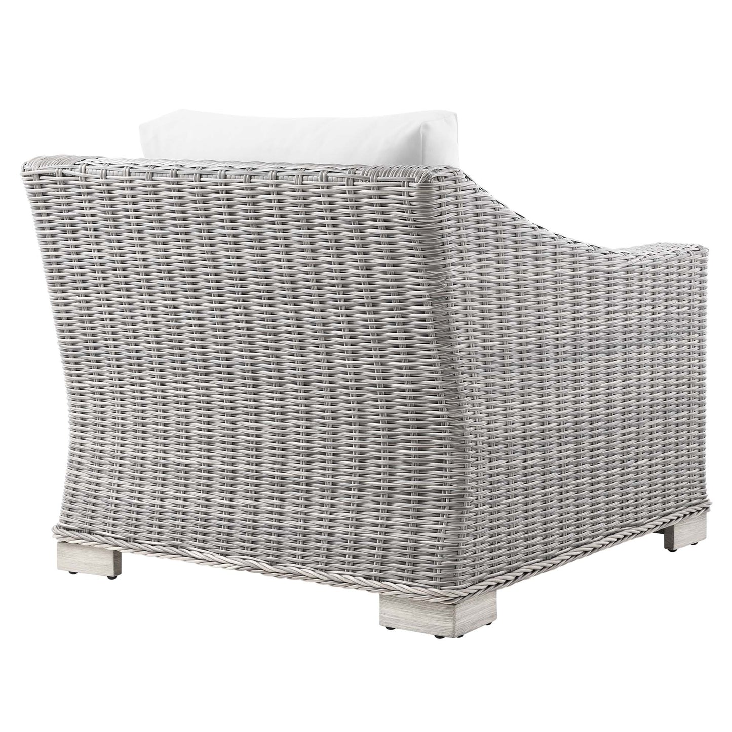 Modway Outlet Conway Outdoor Patio Wicker Rattan Armchair by Modway  Outdoor Furniture Furniture Light Gray White - EEI-4840-LGR-WHI