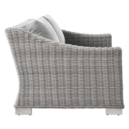 Modway - Conway Outdoor Patio Wicker Rattan Loveseat by Modway  Outdoor Furniture Sofa Sectionals Gray - EEI-4841-LGR-GRY