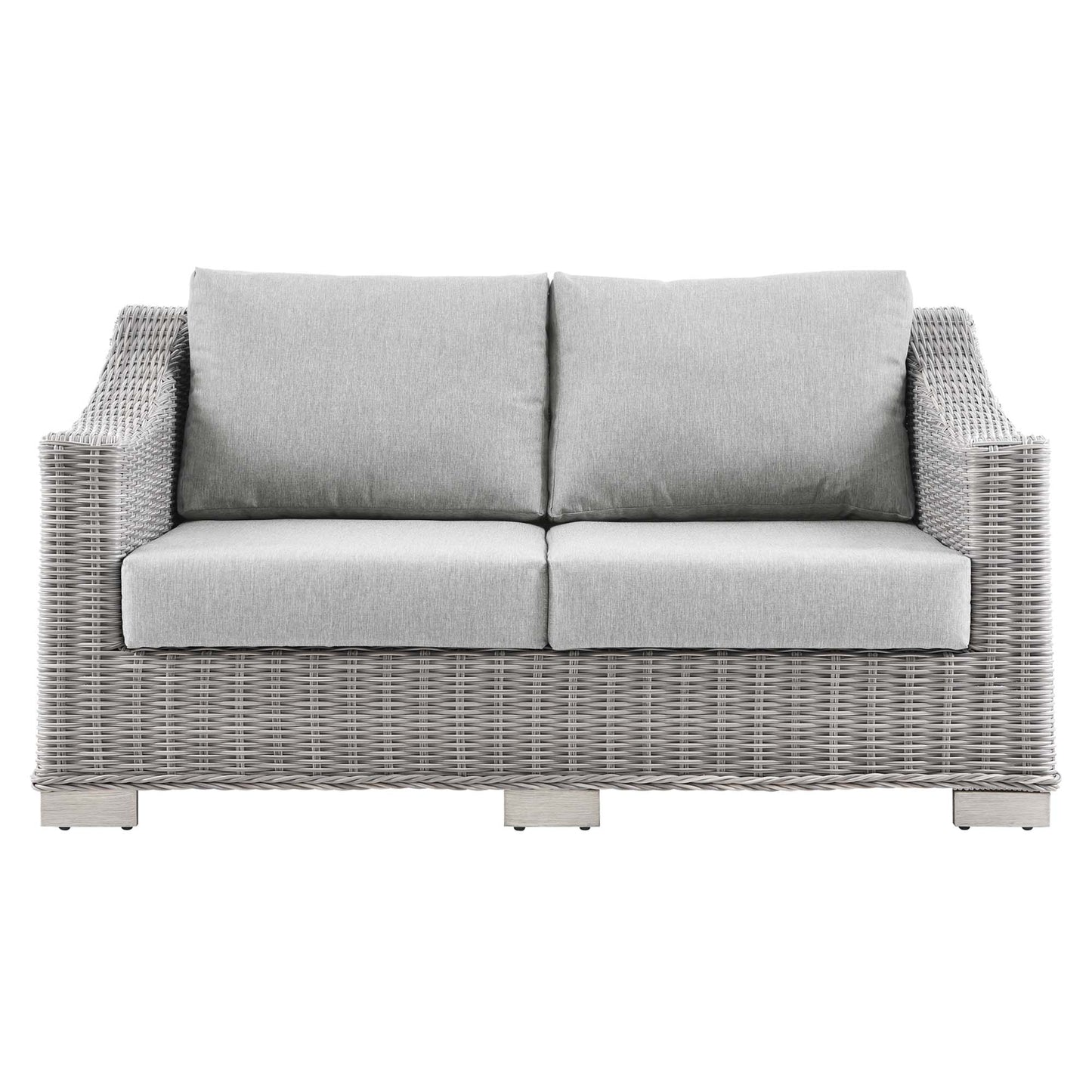 Modway - Conway Outdoor Patio Wicker Rattan Loveseat by Modway  Outdoor Furniture Sofa Sectionals Gray - EEI-4841-LGR-GRY