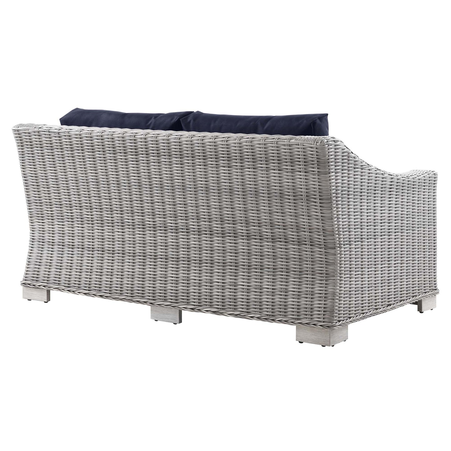 Modway - Conway Outdoor Patio Wicker Rattan Loveseat by Modway  Outdoor Furniture Sofa Sectionals Blue - EEI-4841-LGR-NAV