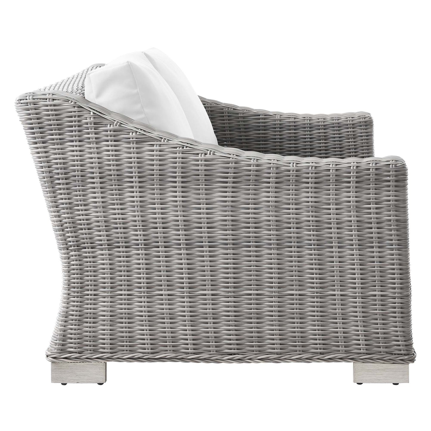 Modway Outlet Conway Outdoor Patio Wicker Rattan Loveseat by Modway  Outdoor Furniture Furniture Light Gray White - EEI-4841-LGR-WHI
