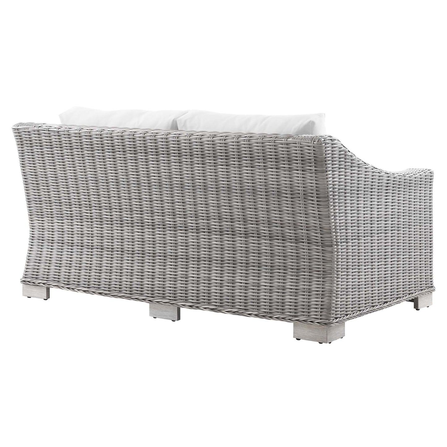 Modway Outlet Conway Outdoor Patio Wicker Rattan Loveseat by Modway  Outdoor Furniture Furniture Light Gray White - EEI-4841-LGR-WHI