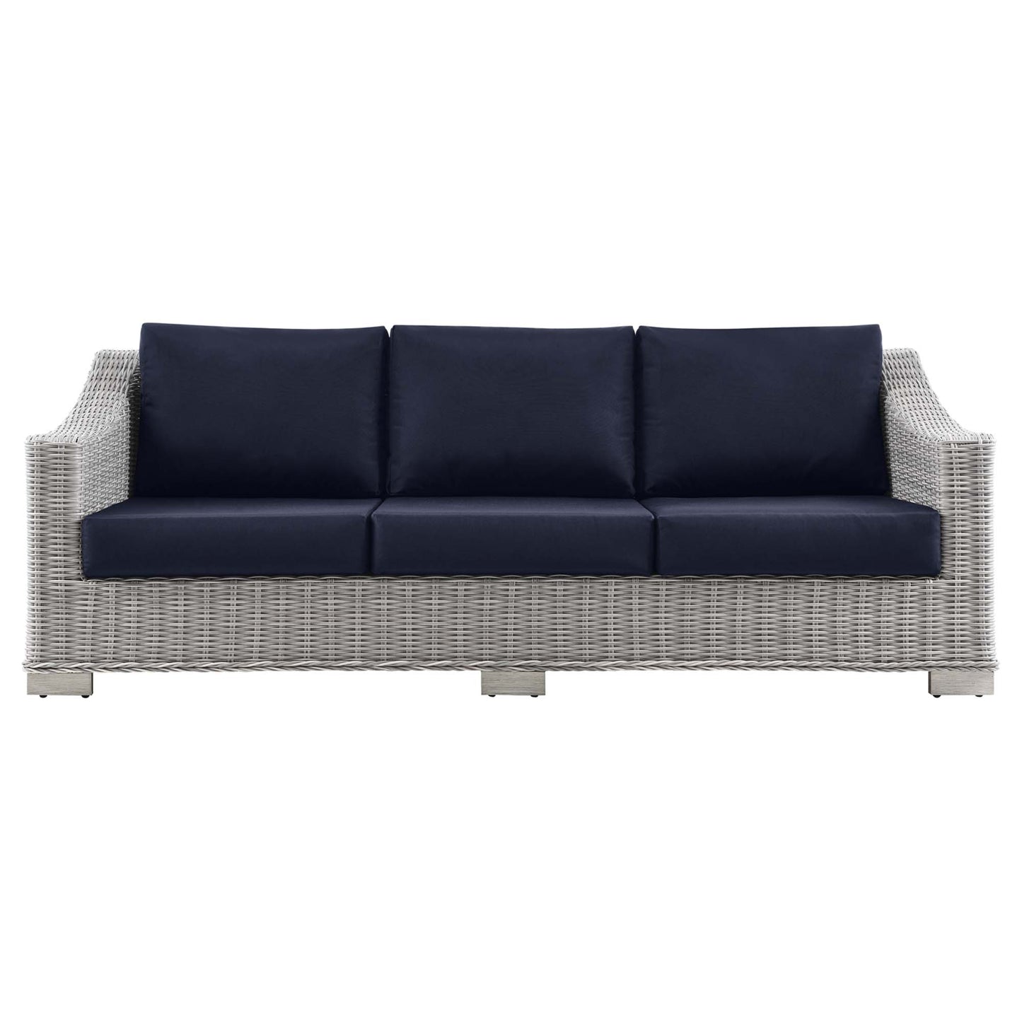 Modway - Conway Outdoor Patio Wicker Rattan Sofa by Modway  Outdoor Furniture Sofa Sectionals Blue - EEI-4842-LGR-NAV