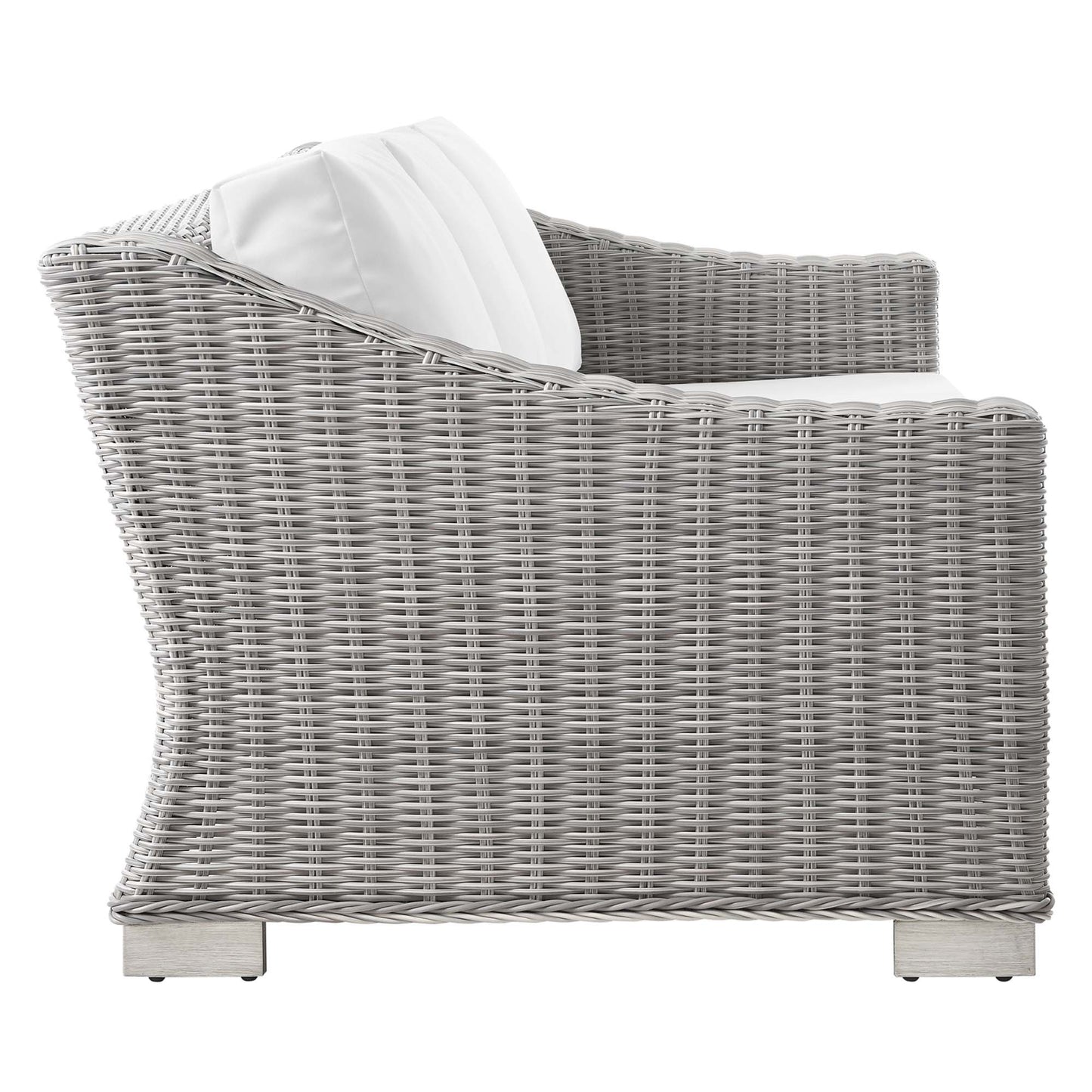 Modway Outlet Conway Outdoor Patio Wicker Rattan Sofa by Modway  Outdoor Furniture Furniture Light Gray White - EEI-4842-LGR-WHI