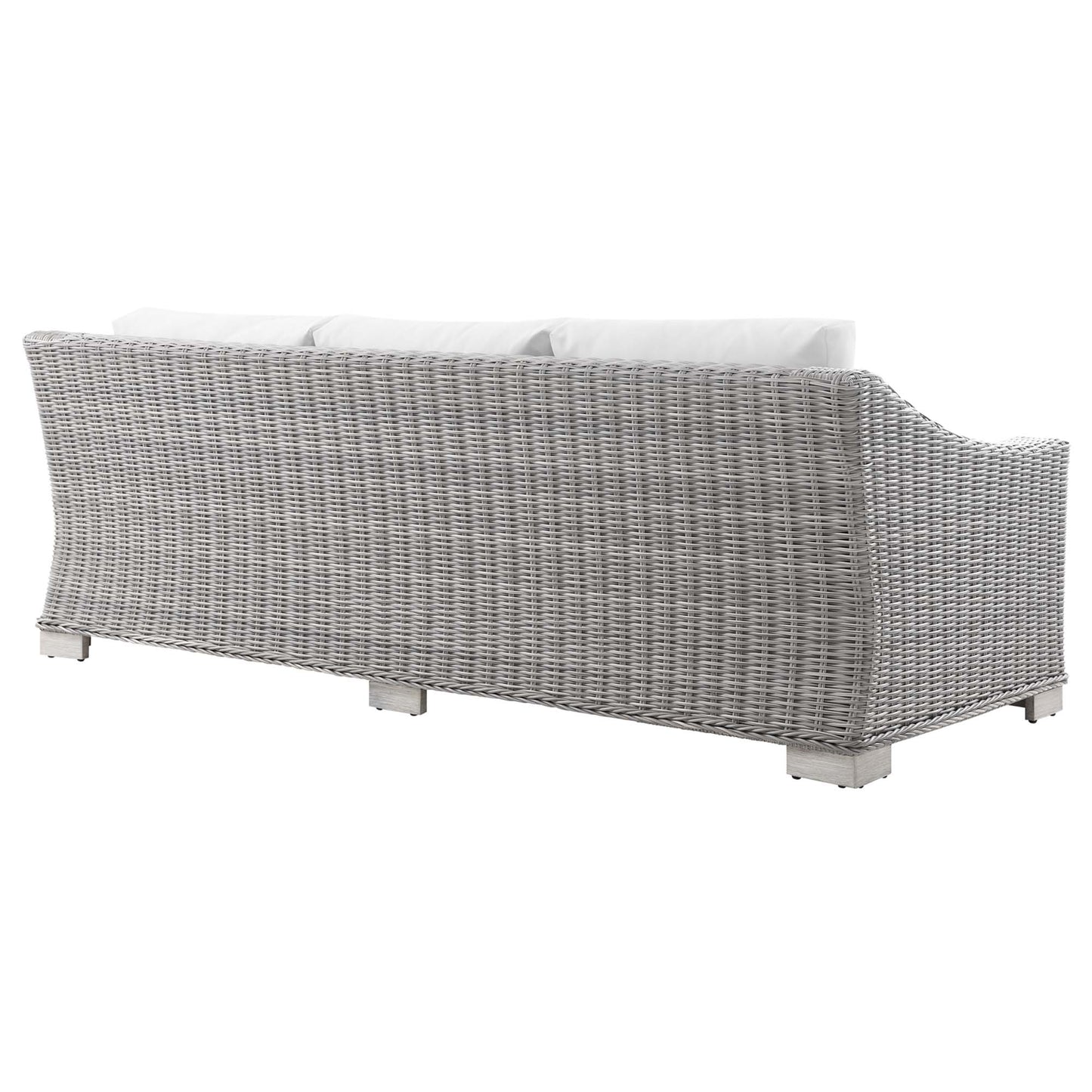 Modway Outlet Conway Outdoor Patio Wicker Rattan Sofa by Modway  Outdoor Furniture Furniture Light Gray White - EEI-4842-LGR-WHI