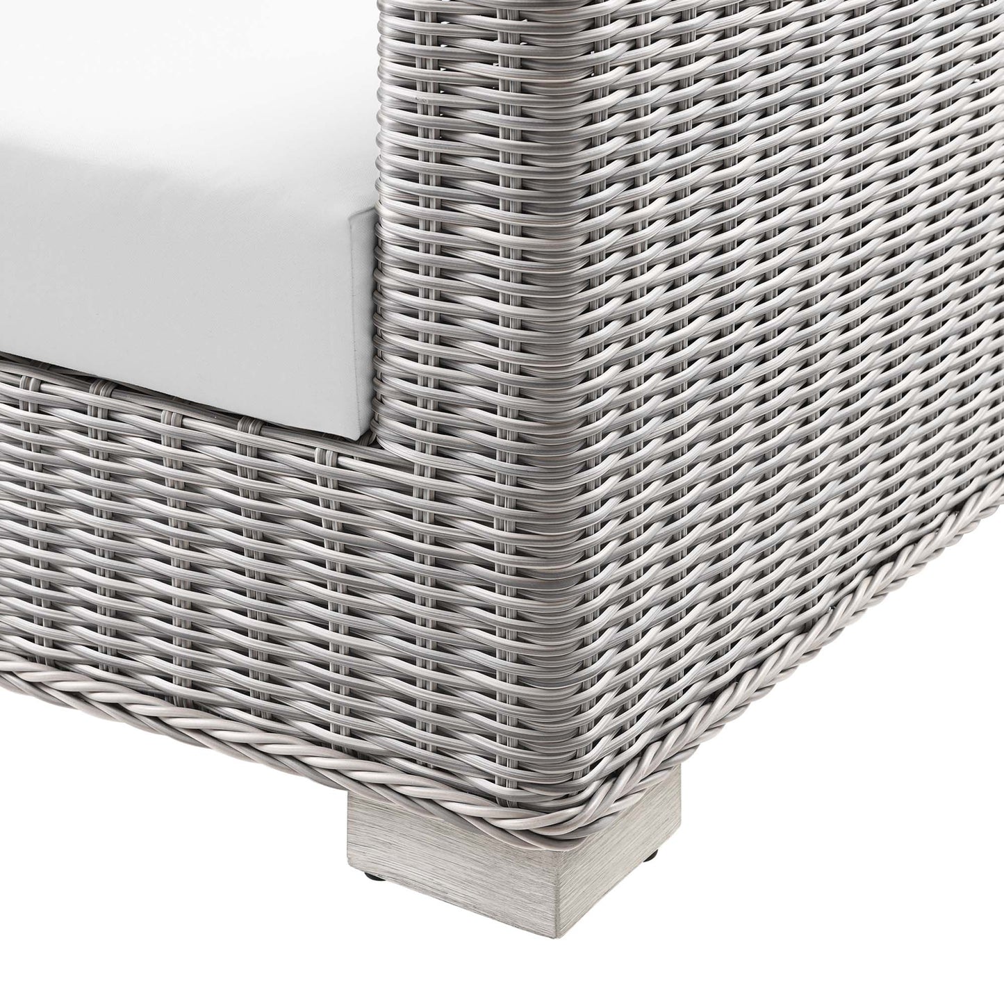 Modway Outlet Conway Outdoor Patio Wicker Rattan Sofa by Modway  Outdoor Furniture Furniture Light Gray White - EEI-4842-LGR-WHI