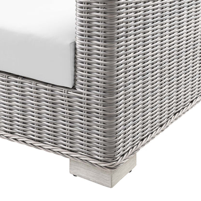 Modway Outlet Conway Outdoor Patio Wicker Rattan Sofa by Modway  Outdoor Furniture Furniture Light Gray White - EEI-4842-LGR-WHI