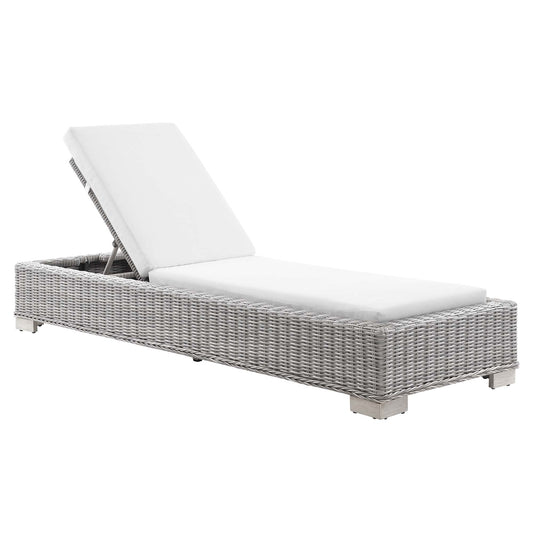 Modway - Conway Outdoor Patio Wicker Rattan Chaise Lounge by Modway  Outdoor Furniture Sofa Sectionals White - EEI-4843-LGR-WHI