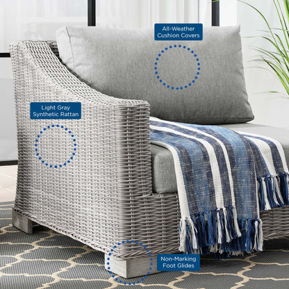 Modway Outlet Conway Outdoor Patio Wicker Rattan Left-Arm Chair by Modway  Outdoor Furniture Furniture Light Gray Gray - EEI-4845-LGR-GRY