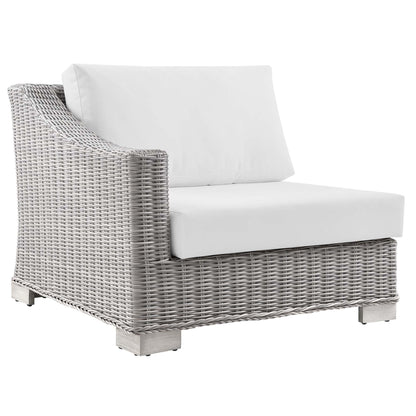 Modway Outlet Conway Outdoor Patio Wicker Rattan Left-Arm Chair by Modway  Outdoor Furniture Furniture Light Gray White - EEI-4845-LGR-WHI