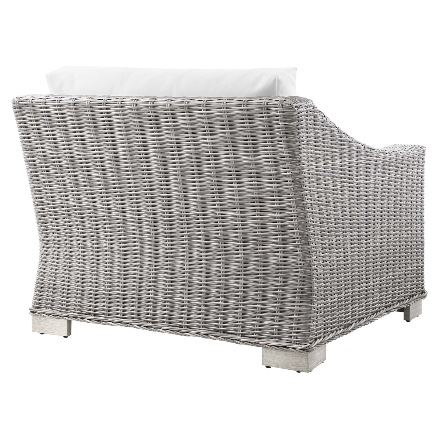 Modway Outlet Conway Outdoor Patio Wicker Rattan Left-Arm Chair by Modway  Outdoor Furniture Furniture Light Gray White - EEI-4845-LGR-WHI