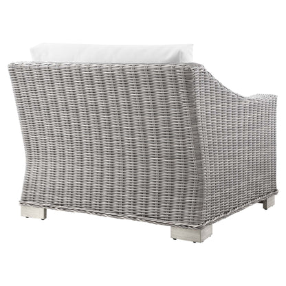 Modway Outlet Conway Outdoor Patio Wicker Rattan Left-Arm Chair by Modway  Outdoor Furniture Furniture Light Gray White - EEI-4845-LGR-WHI