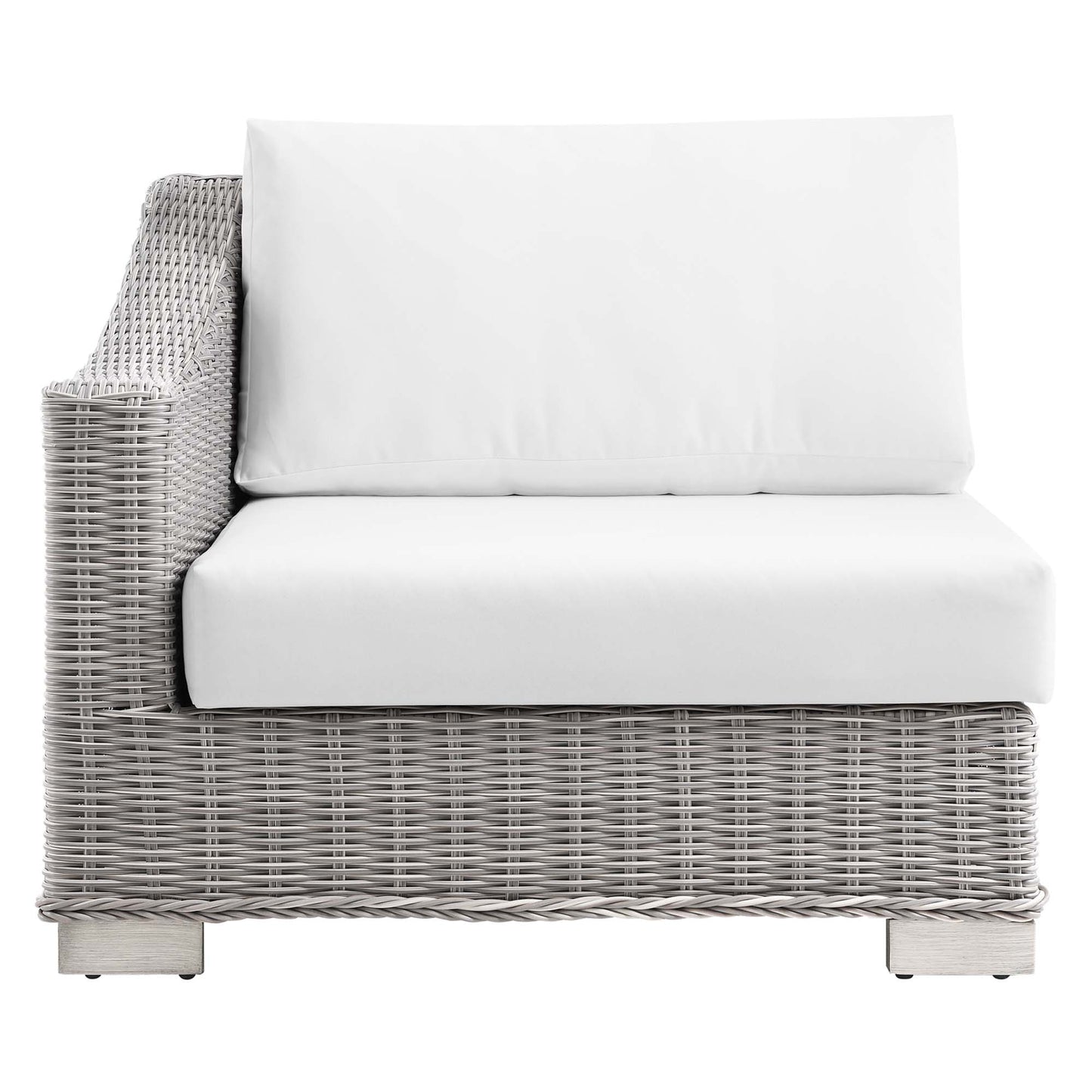 Modway Outlet Conway Outdoor Patio Wicker Rattan Left-Arm Chair by Modway  Outdoor Furniture Furniture Light Gray White - EEI-4845-LGR-WHI