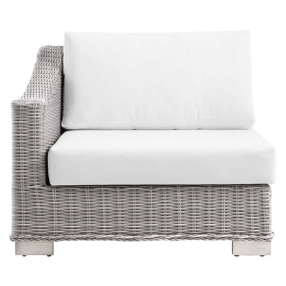 Modway Outlet Conway Outdoor Patio Wicker Rattan Left-Arm Chair by Modway  Outdoor Furniture Furniture Light Gray White - EEI-4845-LGR-WHI