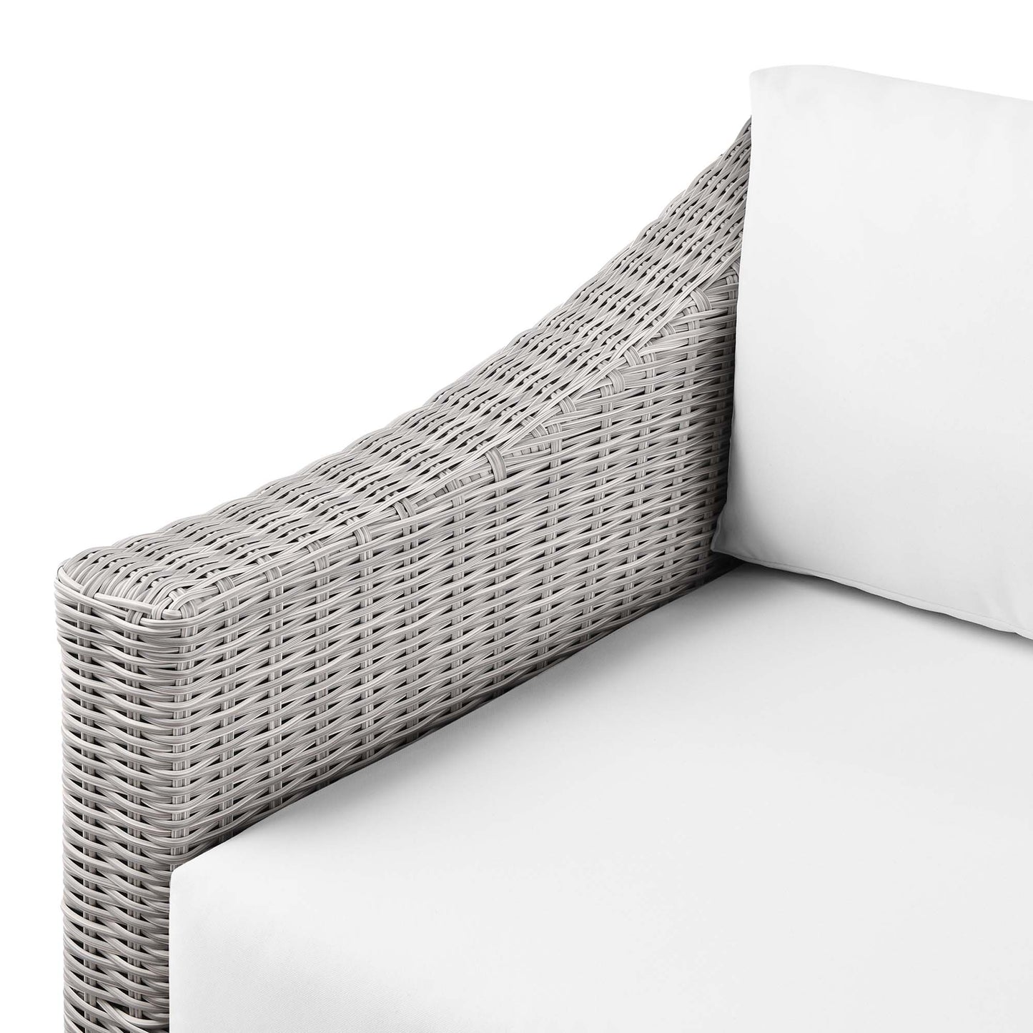 Modway Outlet Conway Outdoor Patio Wicker Rattan Left-Arm Chair by Modway  Outdoor Furniture Furniture Light Gray White - EEI-4845-LGR-WHI
