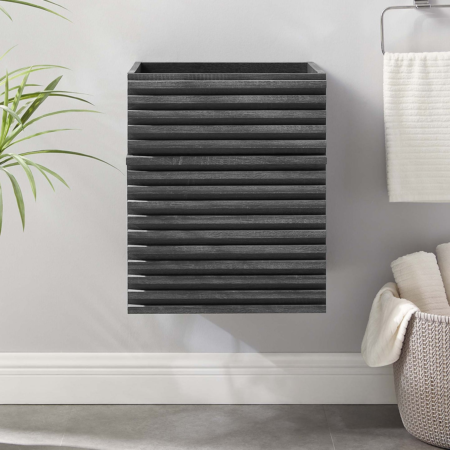 Modway Outlet Render 18" Wall-Mount Bathroom Vanity Cabinet (Sink Basin Not Included) by Modway  Bathroom Furniture Charcoal - EEI-4848-CHA