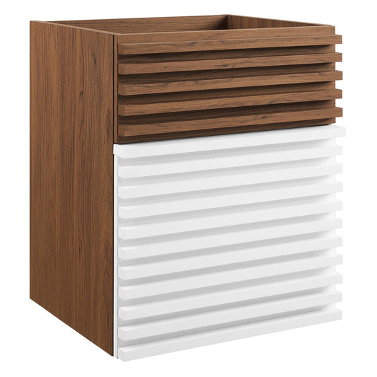 Modway Outlet Render 18" Wall-Mount Bathroom Vanity Cabinet (Sink Basin Not Included) by Modway  Bathroom Furniture White Walnut - EEI-4848-WHI-WAL