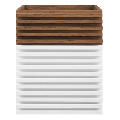 Modway Outlet Render 18" Wall-Mount Bathroom Vanity Cabinet (Sink Basin Not Included) by Modway  Bathroom Furniture White Walnut - EEI-4848-WHI-WAL