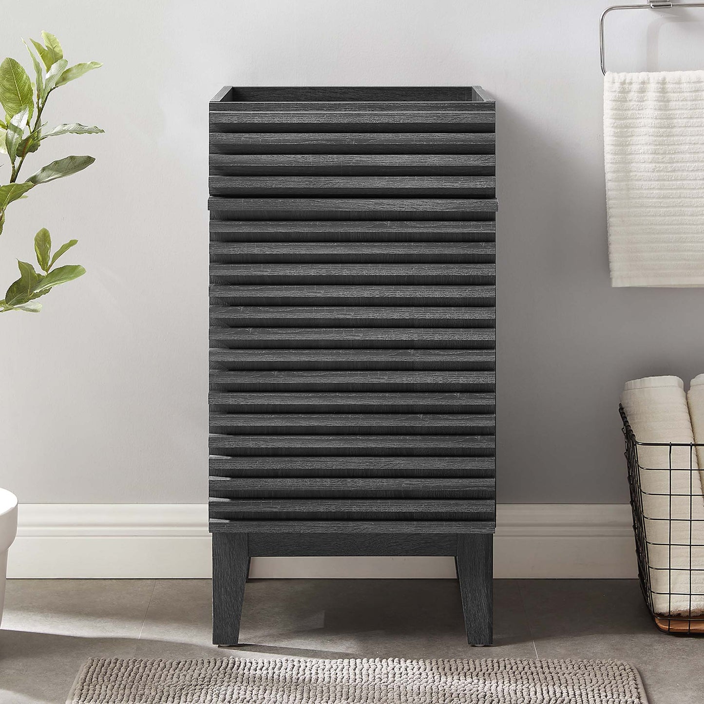 Modway Outlet Render 18" Bathroom Vanity Cabinet (Sink Basin Not Included) by Modway  Bathroom Furniture Charcoal - EEI-4849-CHA