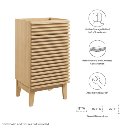 Modway - Render 18" Bathroom Vanity Cabinet (Sink Basin Not Included) by Modway  Bathroom Vanities Brown - EEI-4849-OAK