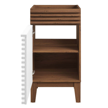 Modway Outlet Render 18" Bathroom Vanity Cabinet (Sink Basin Not Included) by Modway  Bathroom Furniture White Walnut - EEI-4849-WHI-WAL