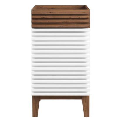 Modway Outlet Render 18" Bathroom Vanity Cabinet (Sink Basin Not Included) by Modway  Bathroom Furniture White Walnut - EEI-4849-WHI-WAL