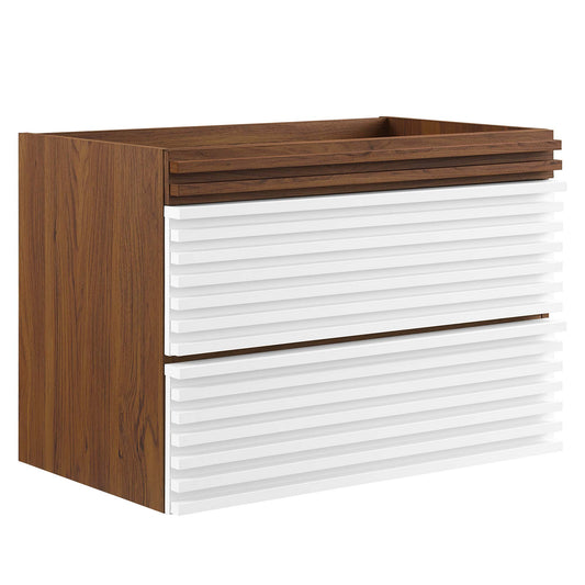 Modway Outlet Render 30" Wall-Mount Bathroom Vanity Cabinet (Sink Basin Not Included) by Modway  Bathroom Furniture White Walnut - EEI-4850-WHI-WAL