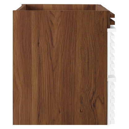 Modway Outlet Render 30" Wall-Mount Bathroom Vanity Cabinet (Sink Basin Not Included) by Modway  Bathroom Furniture White Walnut - EEI-4850-WHI-WAL