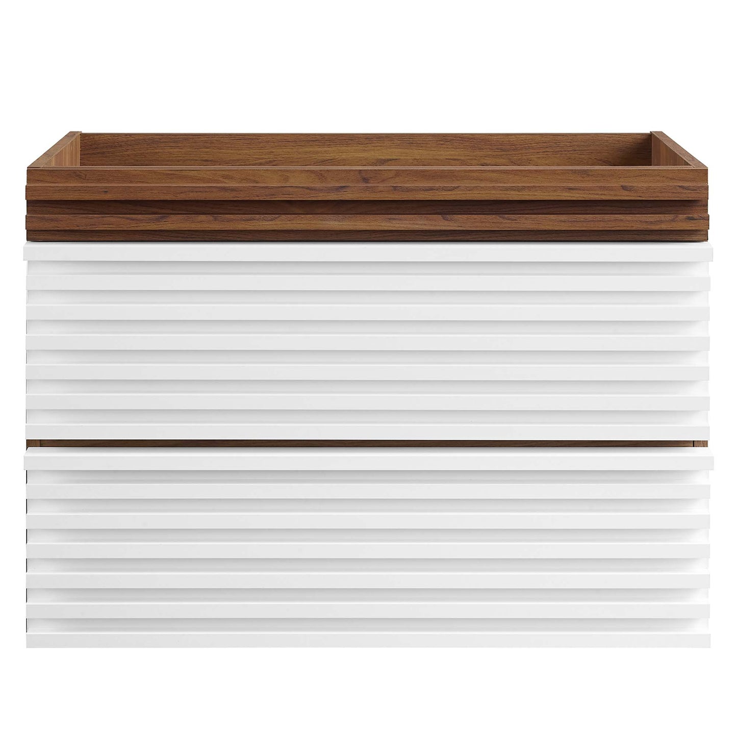 Modway Outlet Render 30" Wall-Mount Bathroom Vanity Cabinet (Sink Basin Not Included) by Modway  Bathroom Furniture White Walnut - EEI-4850-WHI-WAL