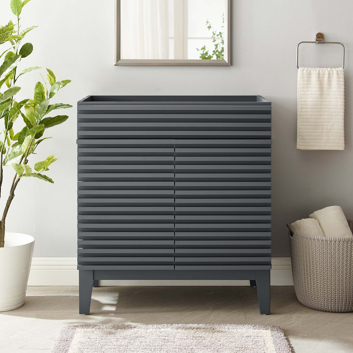 Modway Outlet Render 30" Bathroom Vanity Cabinet (Sink Basin Not Included) by Modway  Bathroom Furniture Gray - EEI-4851-GRY