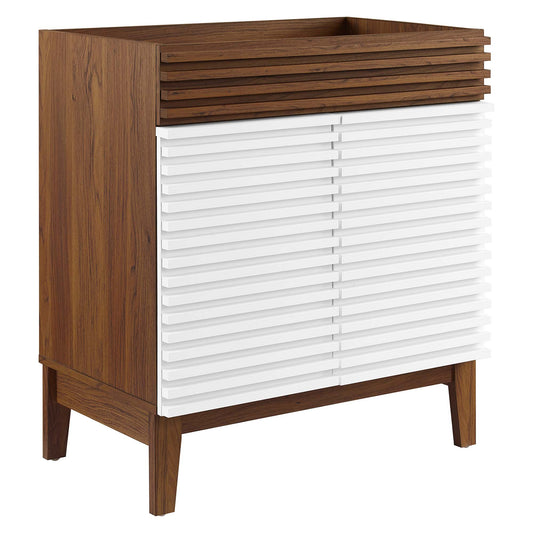 Modway Outlet Render 30" Bathroom Vanity Cabinet (Sink Basin Not Included) by Modway  Bathroom Furniture White Walnut - EEI-4851-WHI-WAL