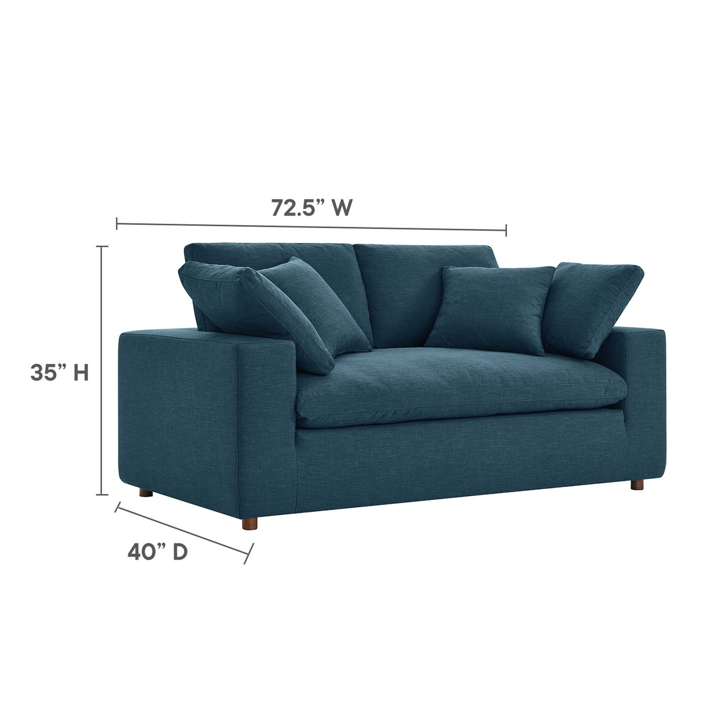 Modway Outlet Commix Down Filled Overstuffed Loveseat by Modway  Living Room Furniture Azure - EEI-4859-AZU