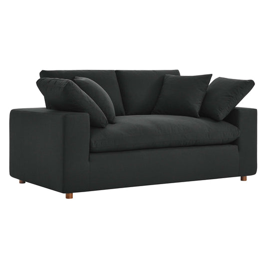 Modway Outlet Commix Down Filled Overstuffed Loveseat by Modway  Living Room Furniture Black - EEI-4859-BLK