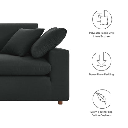 Modway Outlet Commix Down Filled Overstuffed Loveseat by Modway  Living Room Furniture Black - EEI-4859-BLK