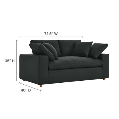 Modway Outlet Commix Down Filled Overstuffed Loveseat by Modway  Living Room Furniture Black - EEI-4859-BLK