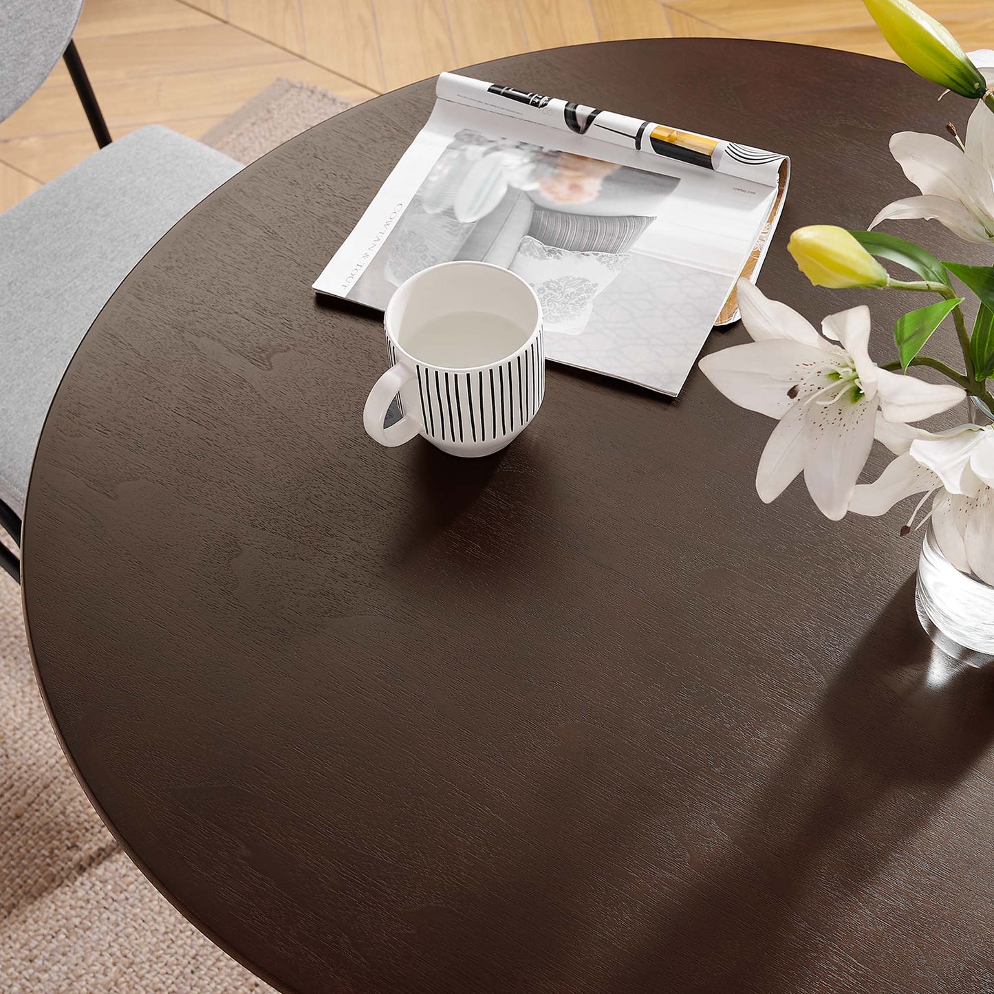 Modway - Lippa 36" Round Wood Dining Table by Modway  Bar and Dining Bar and Dining Tables Brown - EEI-4862-BLK-CHE