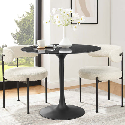 Modway - Lippa 36" Round Faux Marble Dining Table by Modway  Bar and Dining Bar and Dining Tables Black - EEI-4868-BLK-BLK