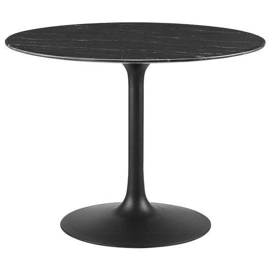 Modway - Lippa 40" Round Faux Marble Dining Table by Modway  Bar and Dining Bar and Dining Tables Black - EEI-4876-BLK-BLK