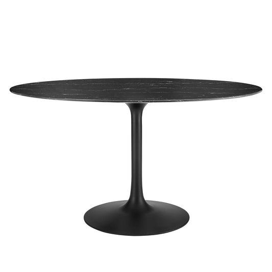 Modway - Lippa 54" Oval Faux Marble Dining Table by Modway  Bar and Dining Bar and Dining Tables Black - EEI-4880-BLK-BLK
