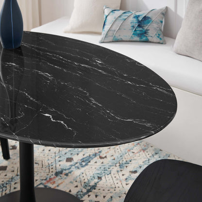 Modway - Lippa 54" Oval Faux Marble Dining Table by Modway  Bar and Dining Bar and Dining Tables Black - EEI-4880-BLK-BLK